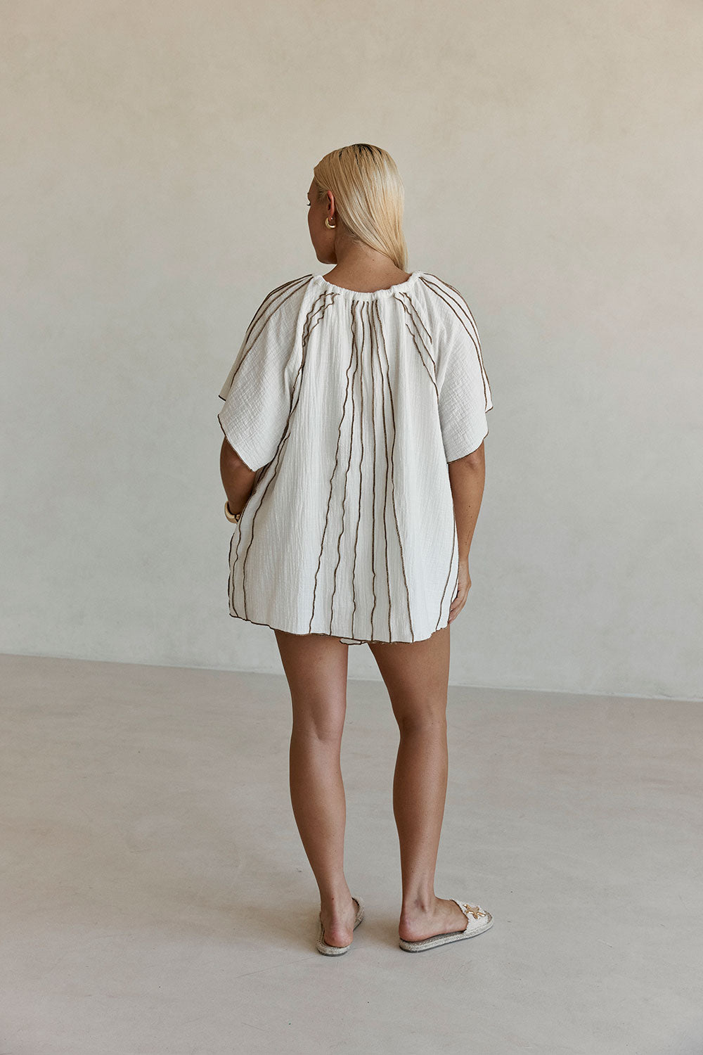 White Short Sleeve Frill Ciri Blouse