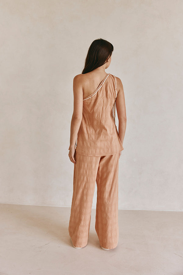 Rust Brown High Waist Drawstring Emmie Pants