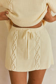 Cream Knit Drawstring Mini Nevaeh Skirt
