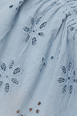 Blue Broderie Ruched Octavia Top