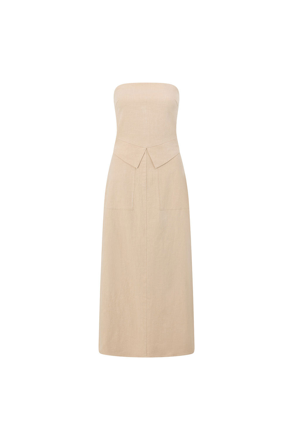 Beige Strapless Maxi Miley Dress