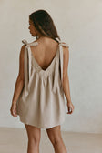 Beige Bow Boxy Wrenley Dress