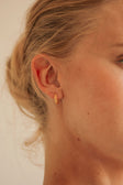 Gold Toned Chain Link Hoop Eve Huggie Earrings
