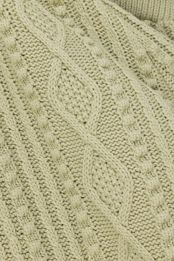 Green Cotton Knit High Waist Azari Pants