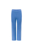 Blue Ribbed Knit High Waist May Pants