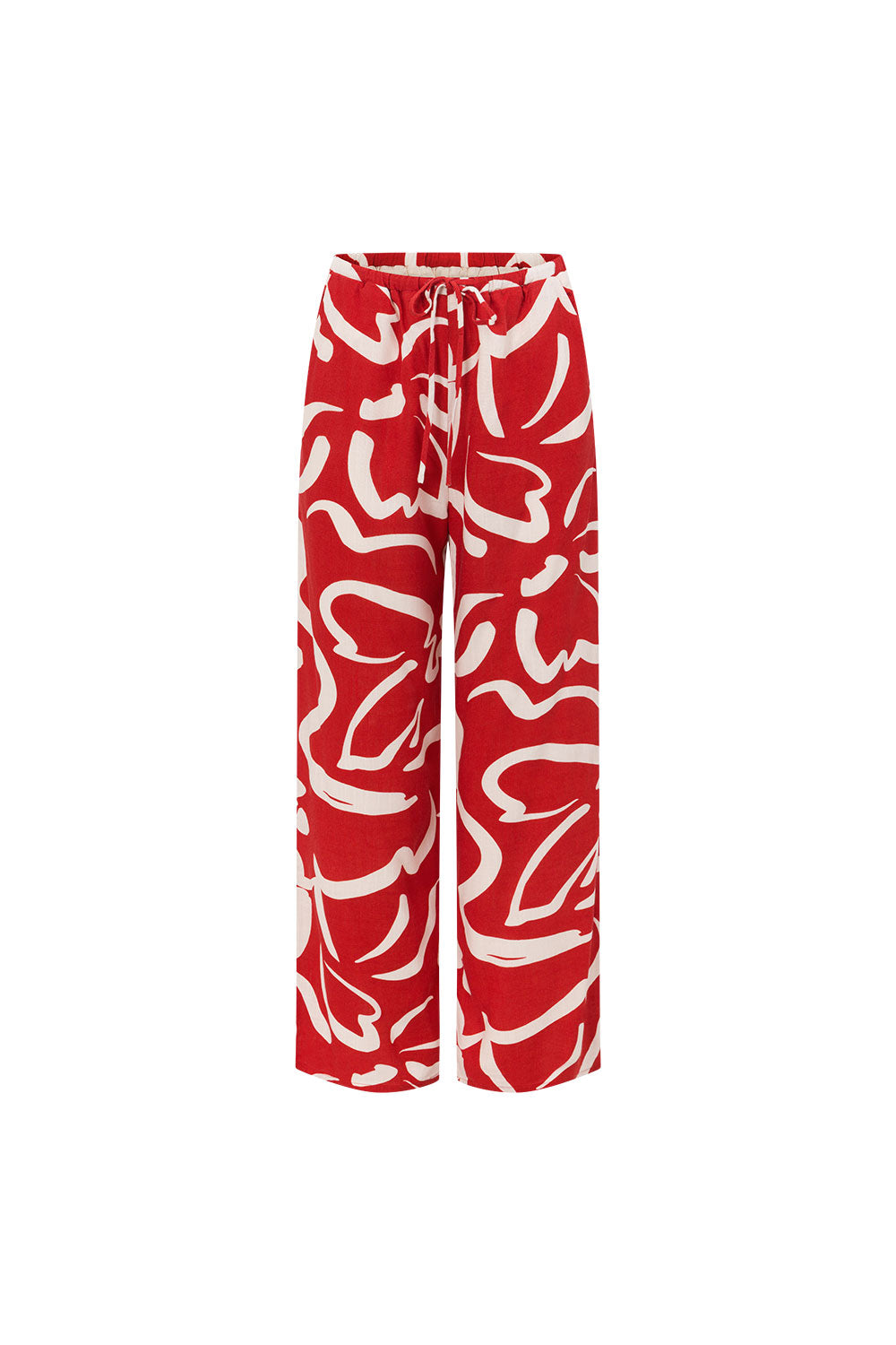 Red Fila Rogue Floral Print Drawstring Elena Pants