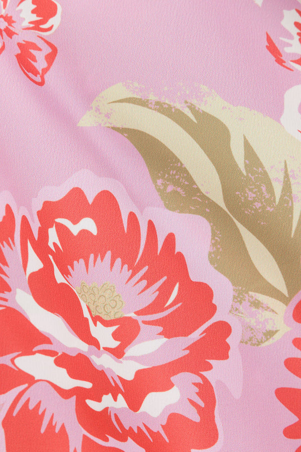 Pink Botanic Patch Floral Print Wrap Kimber Playsuit