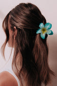 Blue Flower Frangipani Claw Clip