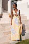 Eliska Cutout Maxi Dress  - Elia Purple Yellow Orange