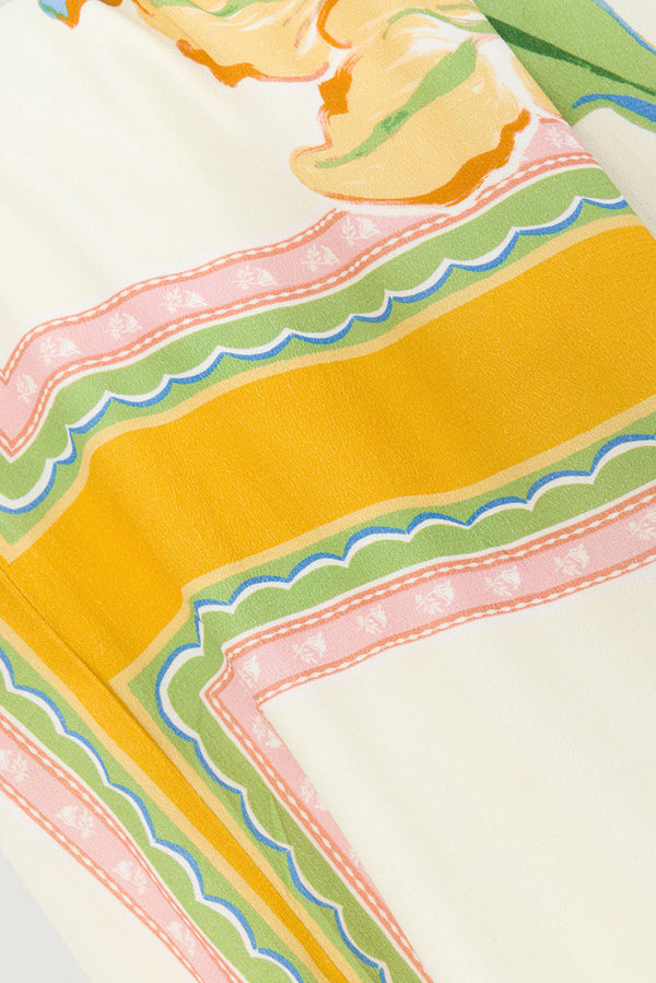 White and Yellow Botanique Cut Out Pip Jumpsuit