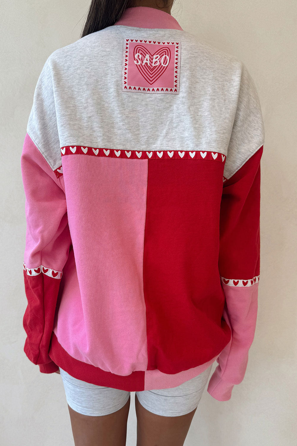Pink and Red Terry Oversized Vintage Smitten Sweater