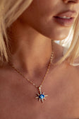 18K Gold Plated Blue Evil Eye Mati Necklace