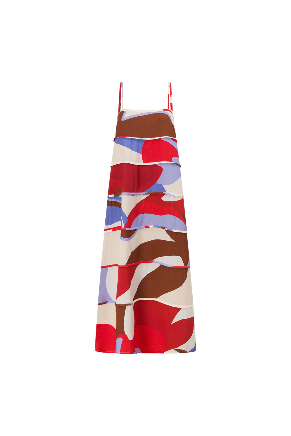 Valley Red Print Strappy Tiered Maxi Aitana Dress