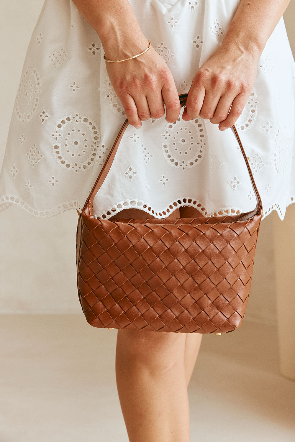 Milana Woven Bag - Tan Brown