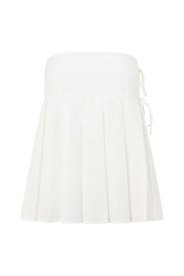 White Cotton Strapless Babydoll Avenue Top