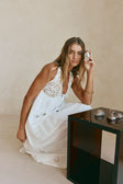 Bridal White Lace Pocket Maxi Amia Dress