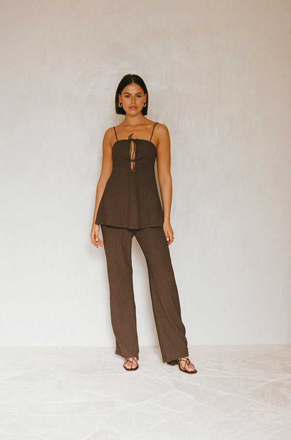 Chocolate Brown Strappy Backless Ashton Jumpsuit