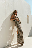 Brown and White Stripe Cosmo Pants