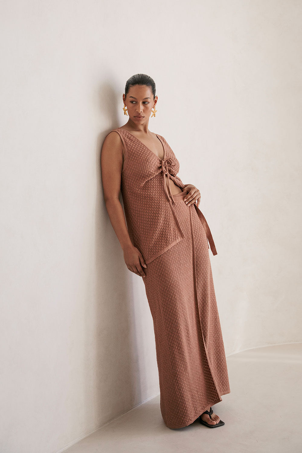 Sonnet Knit Skirt - Brown