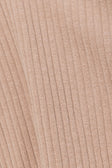 Tan One Shoulder Button Ribbed Ria Top