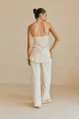 Serena Strapless Tie Top - Beige