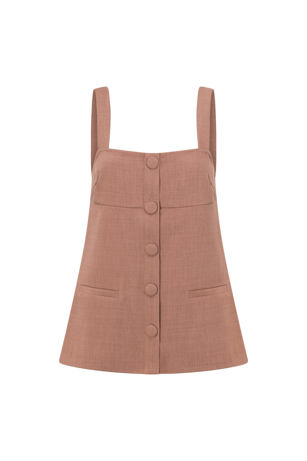 Tan Structured Button Up Raven Top