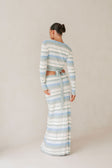 Kaila Maxi Skirt - Blue, White, Grey