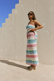 Pastel Stripe Crochet Knit Maxi Damaris Skirt