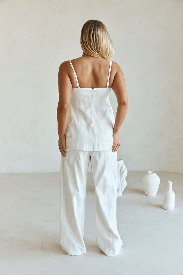 White Cotton Strappy Babydoll Tilda Top