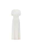 White Ribbed A Line Maxi Gizelle Dress