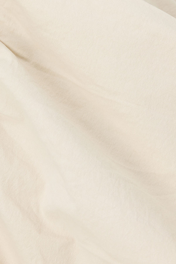 Beige Puff Sleeve Button Midi Palmer Dress