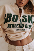 Green and Cream Fleece Oversized Vintage Kilkenny Sweater