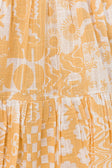 Yellow Strappy Elastic Panel Mini Tacita Dress