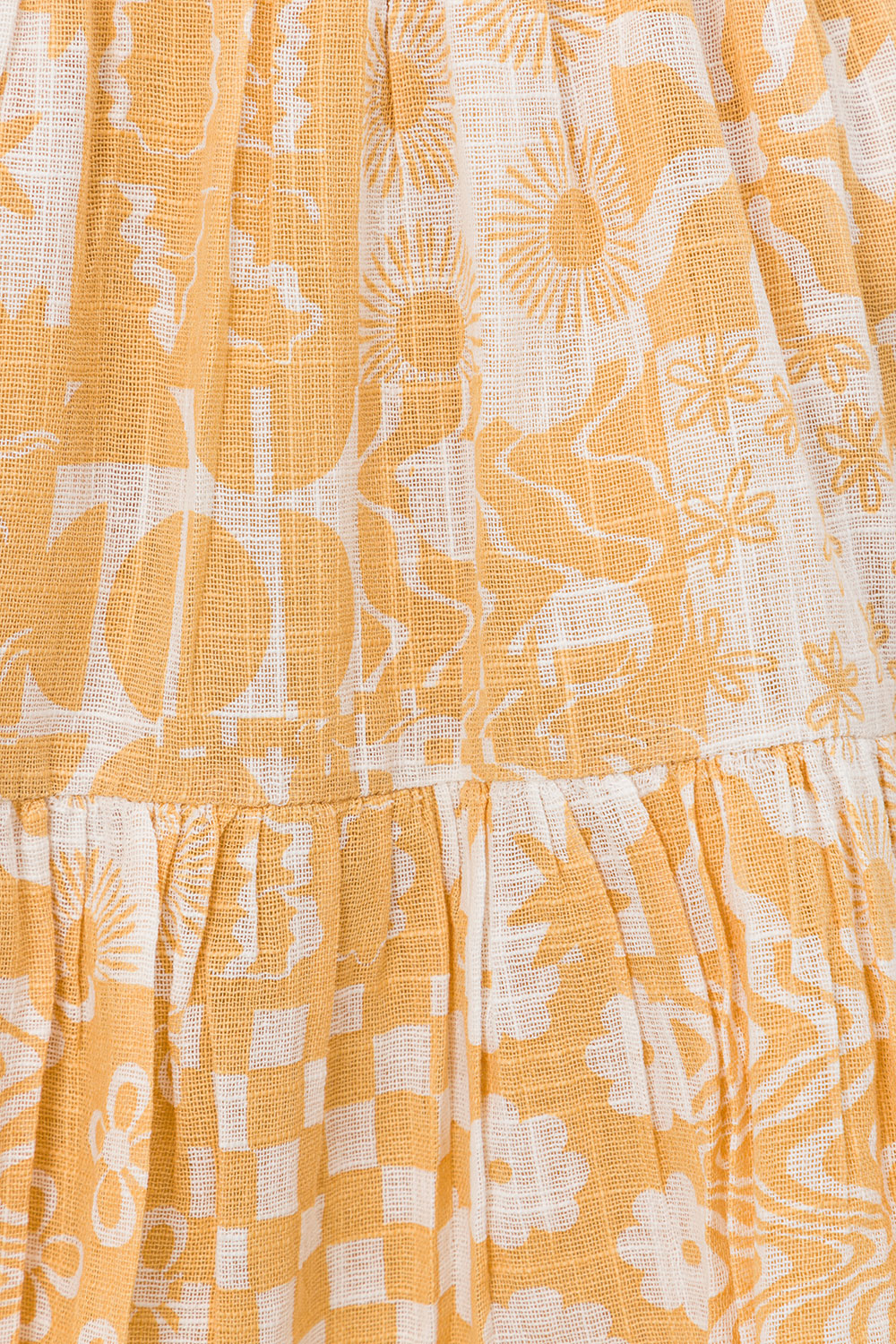 Yellow Strappy Elastic Panel Mini Tacita Dress