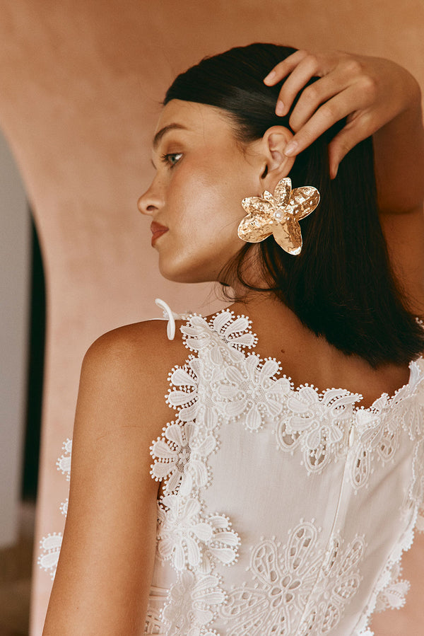 Araminta Embroidered Maxi Dress - Stella Marina - White