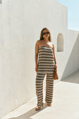Brown and White Stripe Cosmo Pants