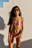 Red Voyage Print Strappy Nisi Balconette Bikini Top