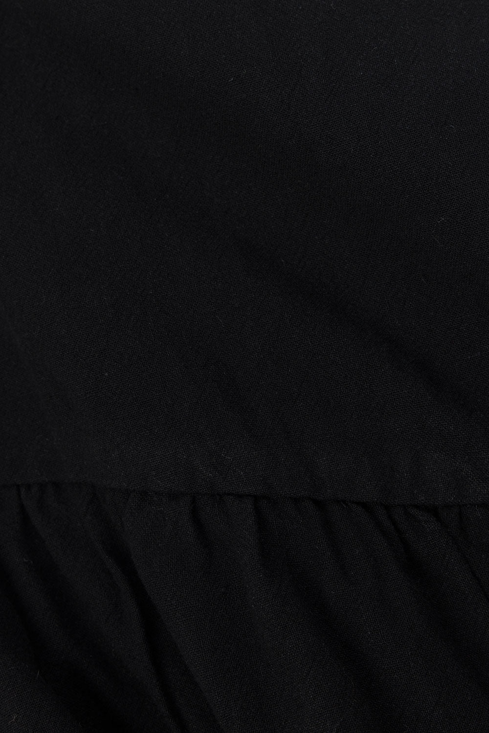 Black Short Sleeve Button Up Collar Luna Top