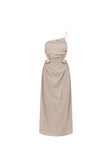Stone Grey Backless Maxi Mahya Dress