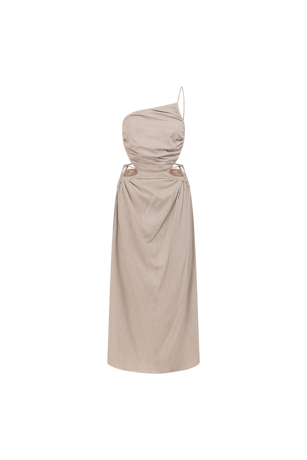 Stone Grey Backless Maxi Mahya Dress