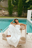 Bridal White Embroidered Strapless Maxi Zina Dress