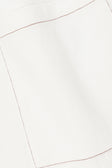 Alexi Button Mini Dress - White, Brown trim