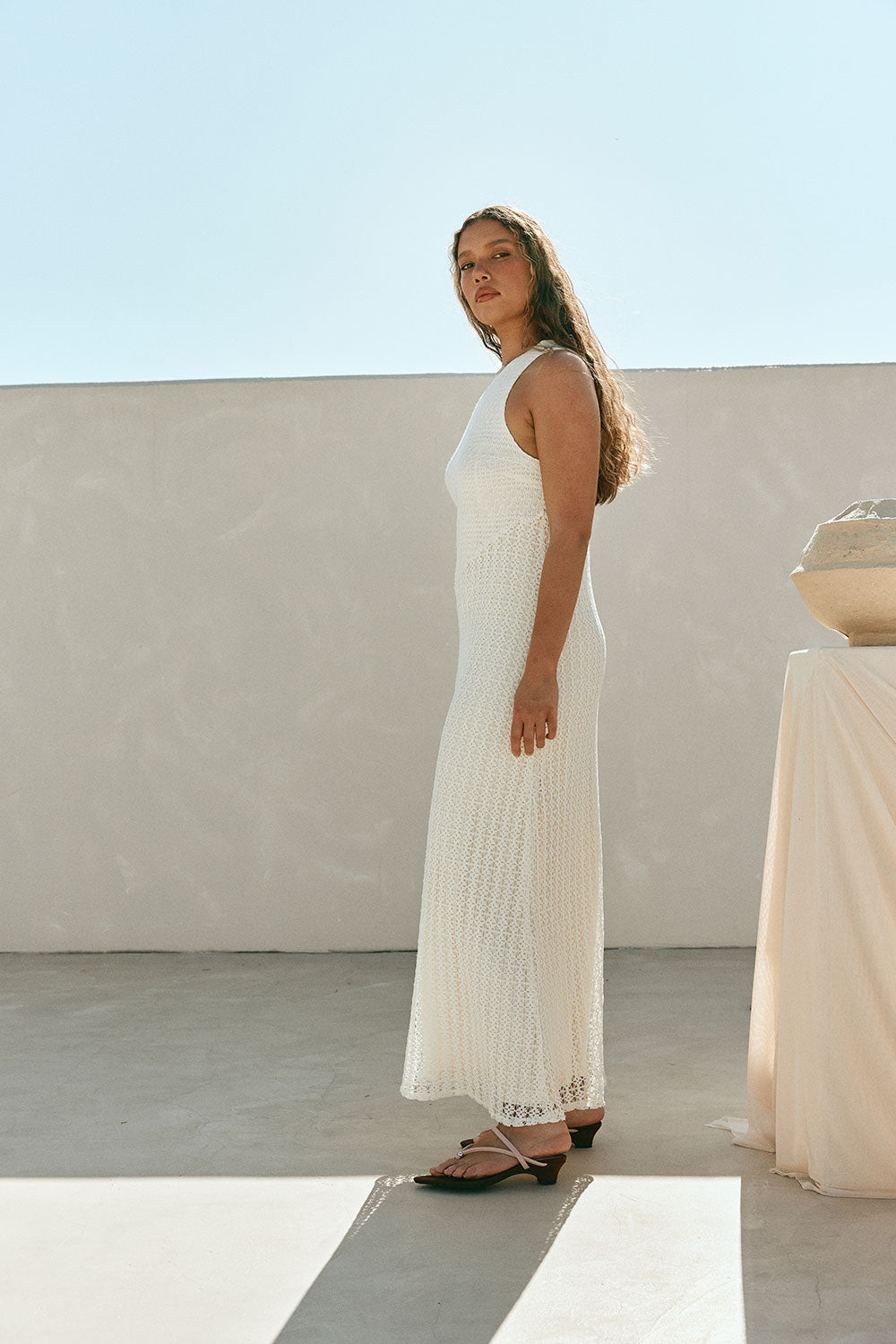 Ivory One Shoulder Bridal Maxi Ellita Dress