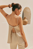 Sayla Backless Thin Strap Tie Jumpsuit - Grey