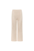 Beige Crochet Knit High Waist Nev Pants