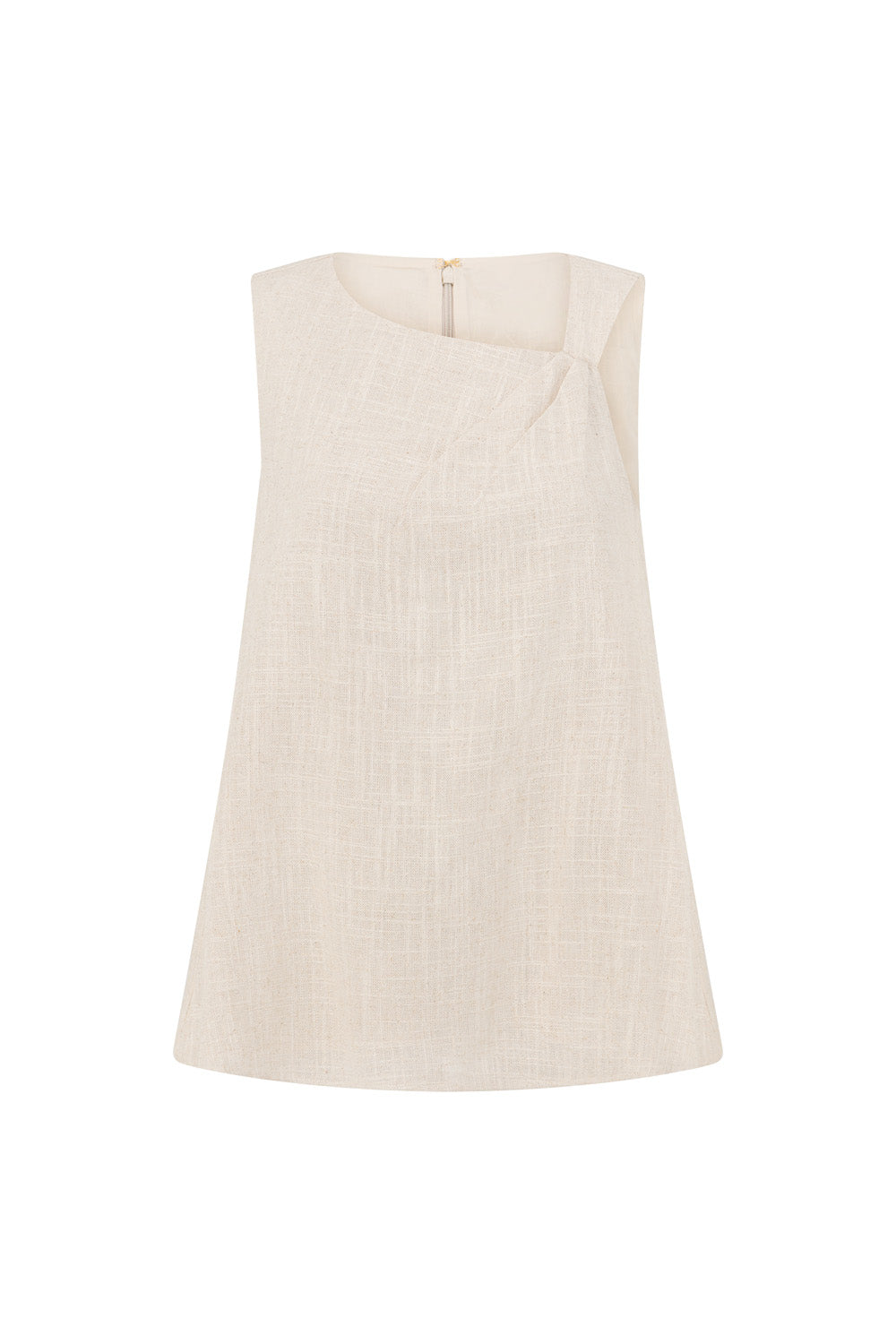 Beige Asymmetric Neck Longline Luella Top