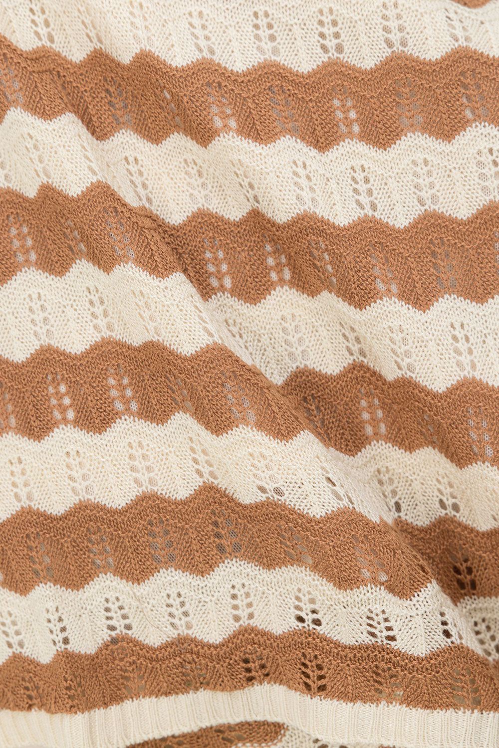 Brown and Cream Stripe Knit Halter Eros Top