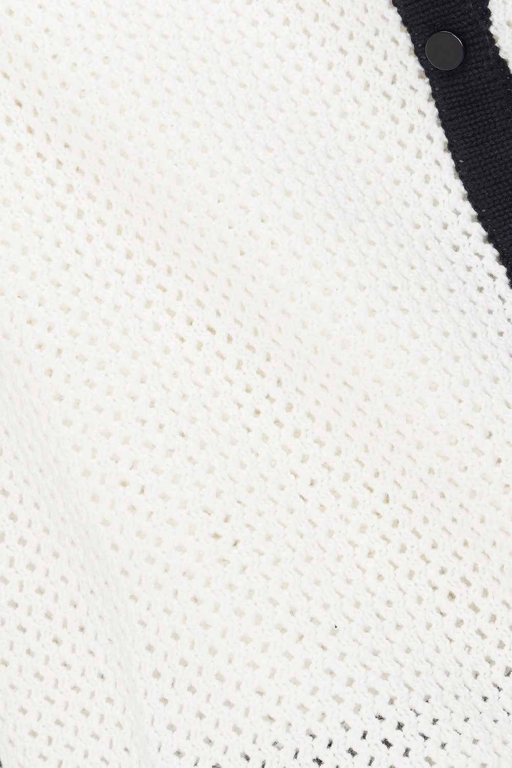 White Crochet Knit Button Up Short Sleeve Shiloh Top