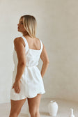 White Twin Pocket Tie Longline Davina Top