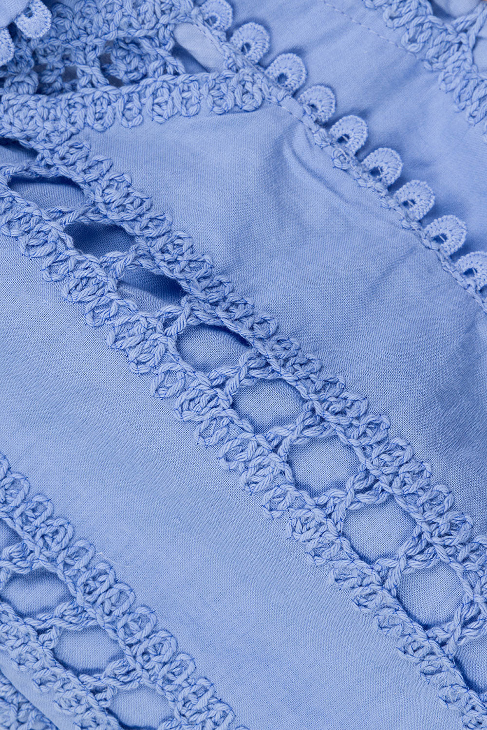 Blue Cotton Cutwork Belt Alyce Shorts